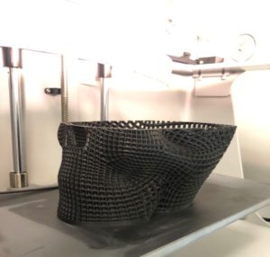 3d printed skull half way