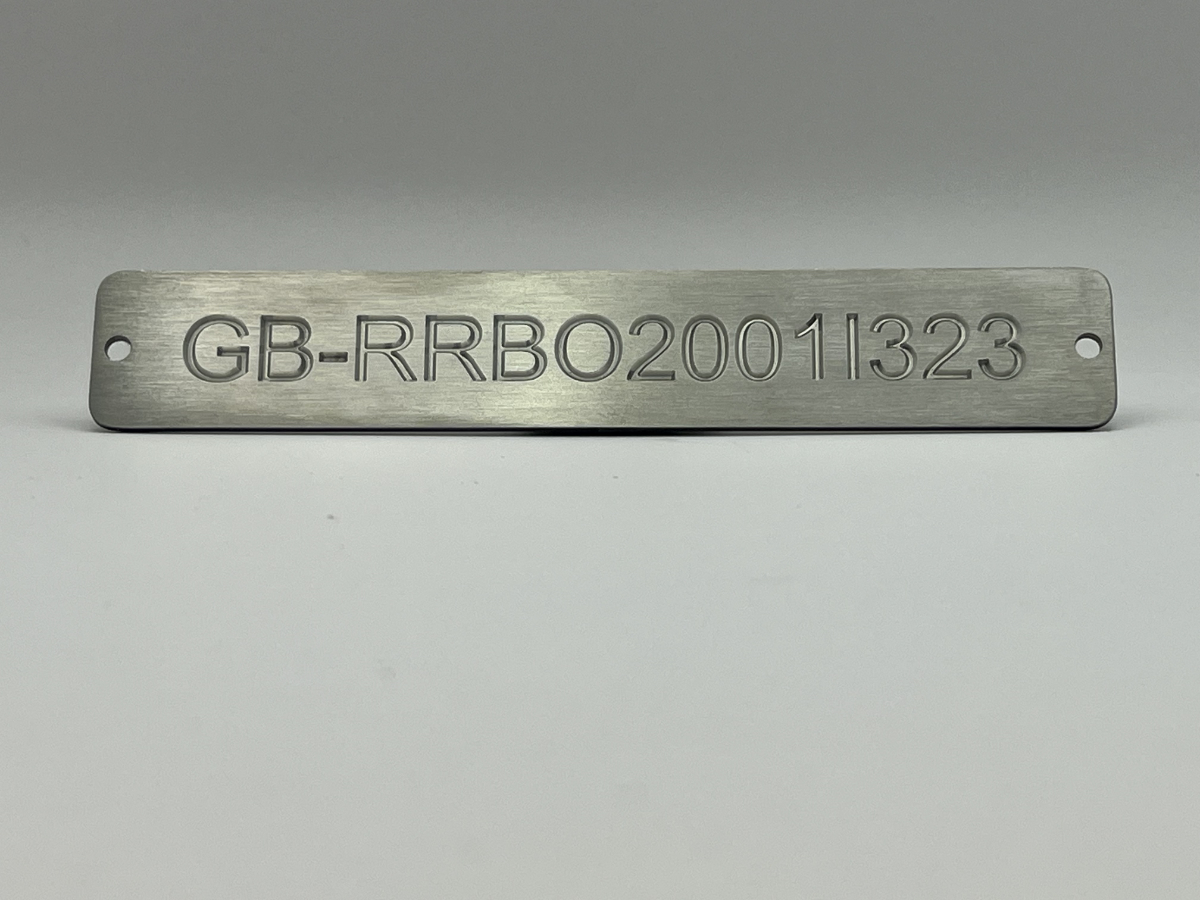 Boat registration plate in stainless steel