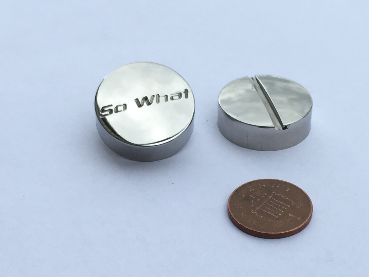 detailed stainless steel boat throttle end caps