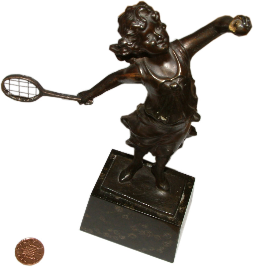 Tiffany tennis statue bronze tennis racquet replacement